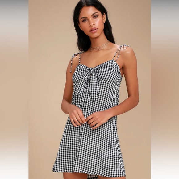 Billabong Sweet Pie Dress in Black and White Gingham - Picture 2 of 7